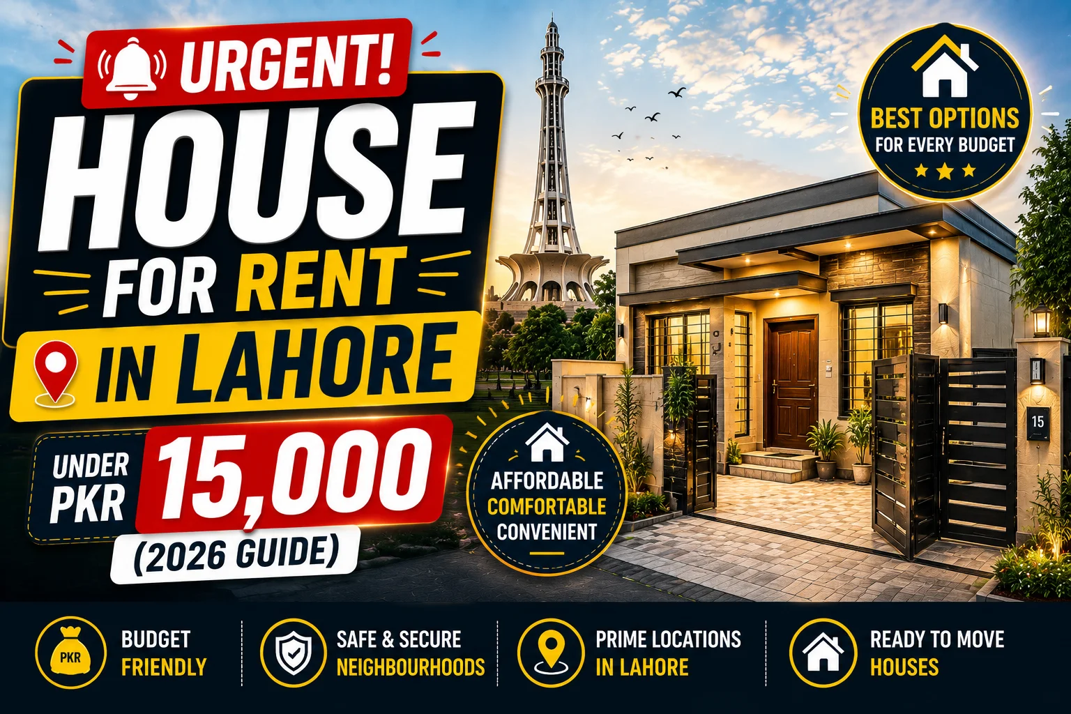 Urgent House for Rent in Lahore Under PKR 15,000 (2026 Guide)